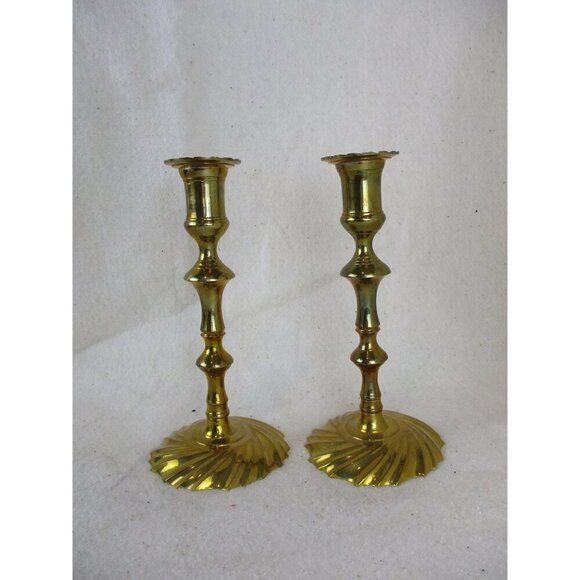 Candle‎ Holders set, 1970s  Vintage Brass Candle Holders, Tall, dining table - Picture 2 of 6
